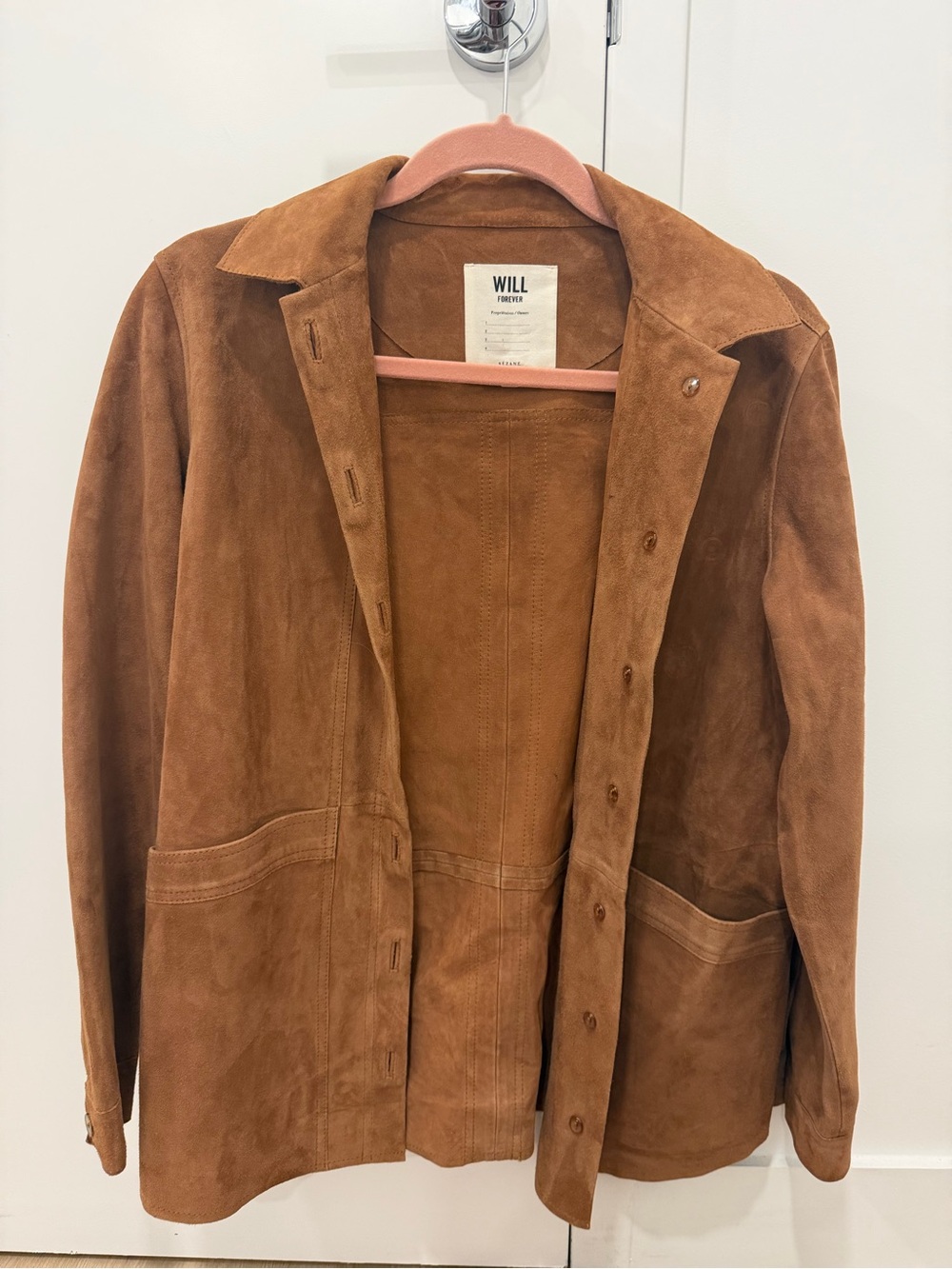 Sezane Cognac Suede Will Jacket